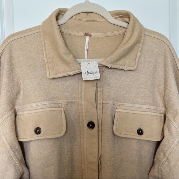 Free People Ruby Oversized Shacket Mustard Seed NWT - Picture 11 of 12